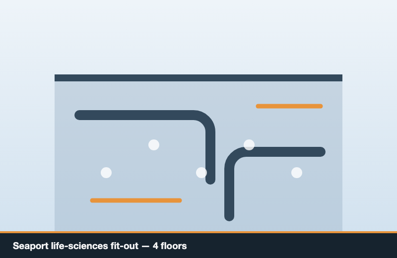 Seaport life-sciences fit-out — 4 floors