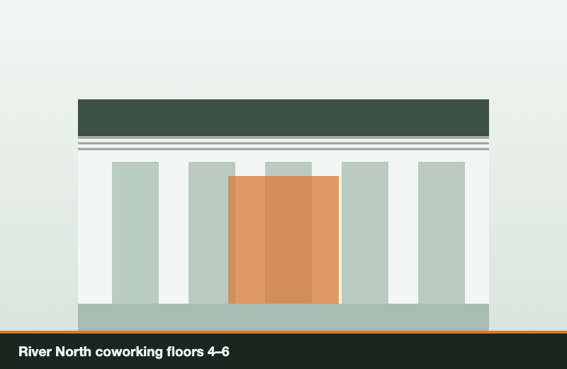 River North coworking floors 4–6